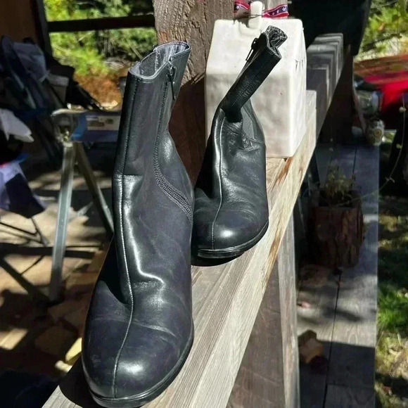 Insolia Comfortology Soft Black Leather Womens Sz 8.5 Ankle Booties Squa… - Picture 3 of 9